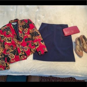 Kim Rogers Signature navy pencil skirt size 10